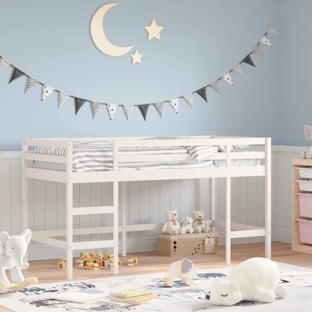 Children's loft bed with ladder 90x190 cm solid pine wood