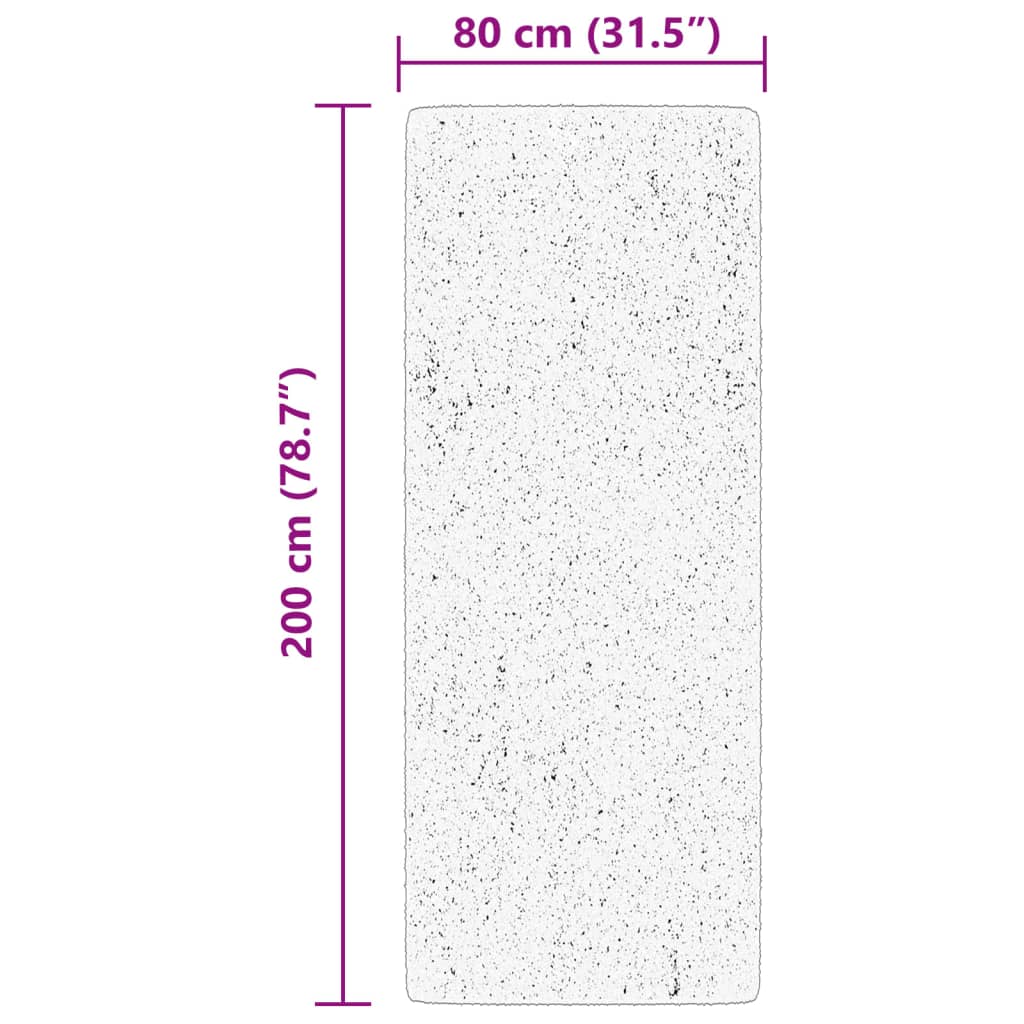 Teppich HUARTE Kurzflor Weich und Waschbar Beige 80x200 cm