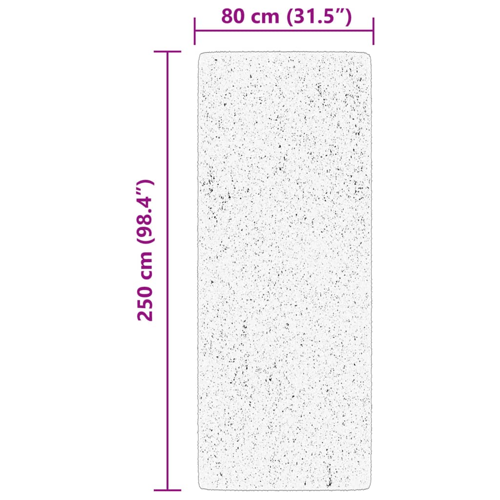 Teppich HUARTE Kurzflor Weich und Waschbar Beige 80x250 cm