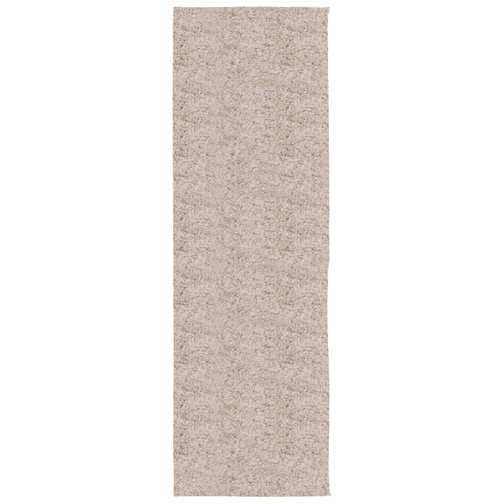 Shaggy carpet PAMPLONA deep pile modern beige 80x250 cm