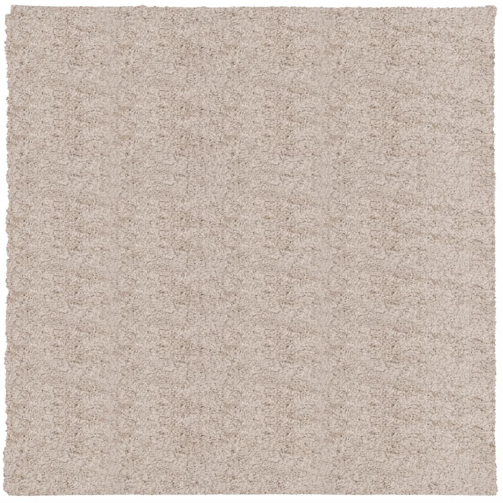 Shaggy-Teppich PAMPLONA Hochflor Modern Beige 120x120 cm