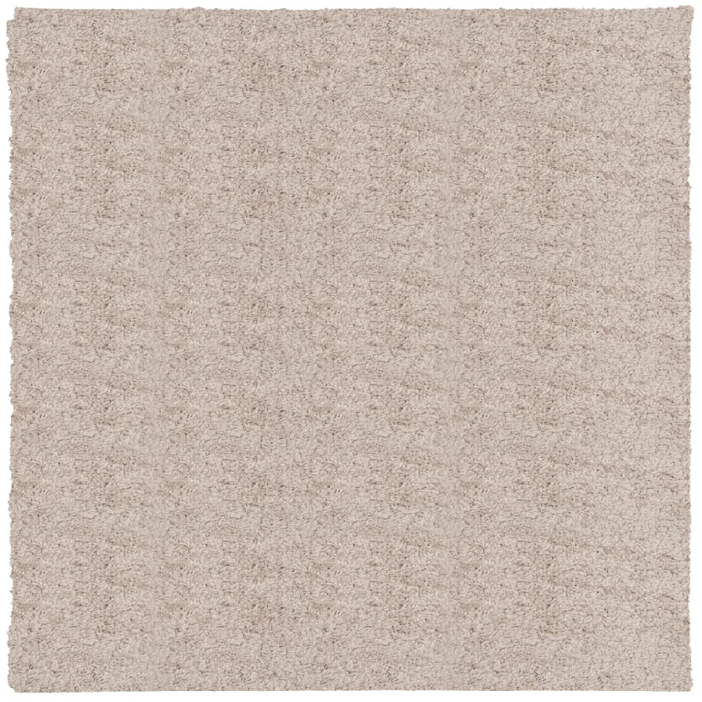Shaggy-Teppich PAMPLONA Hochflor Modern Beige 200x200 cm