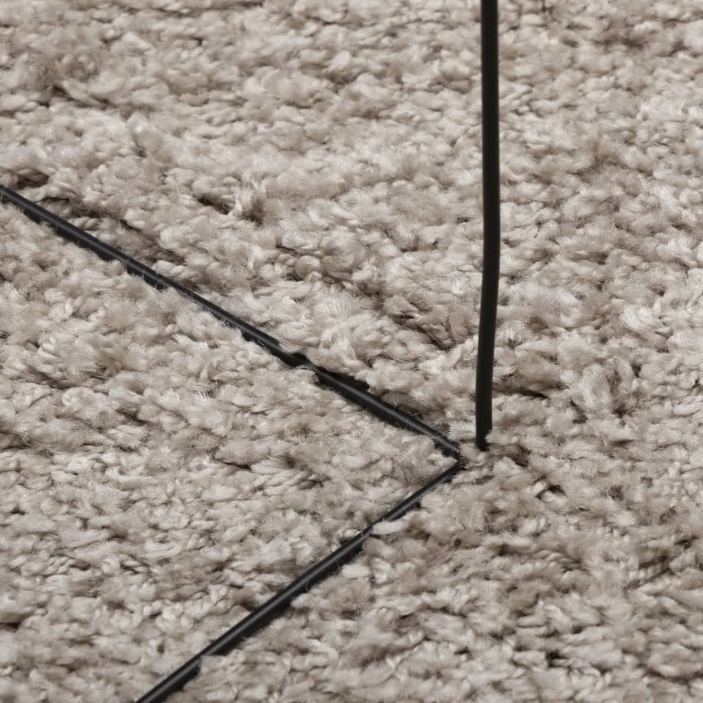 Shaggy-Teppich PAMPLONA Hochflor Modern Beige 200x200 cm