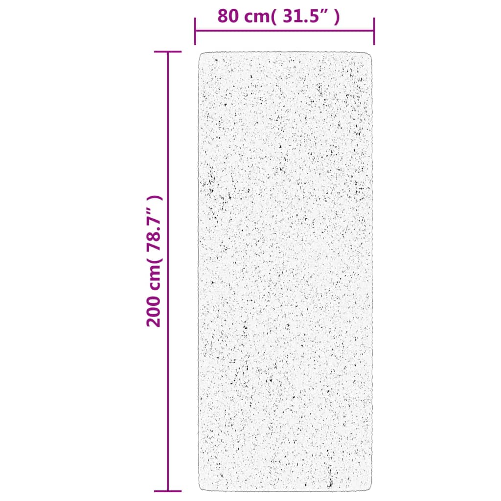 Shaggy-Teppich PAMPLONA Hochflor Modern Grau 80x200 cm