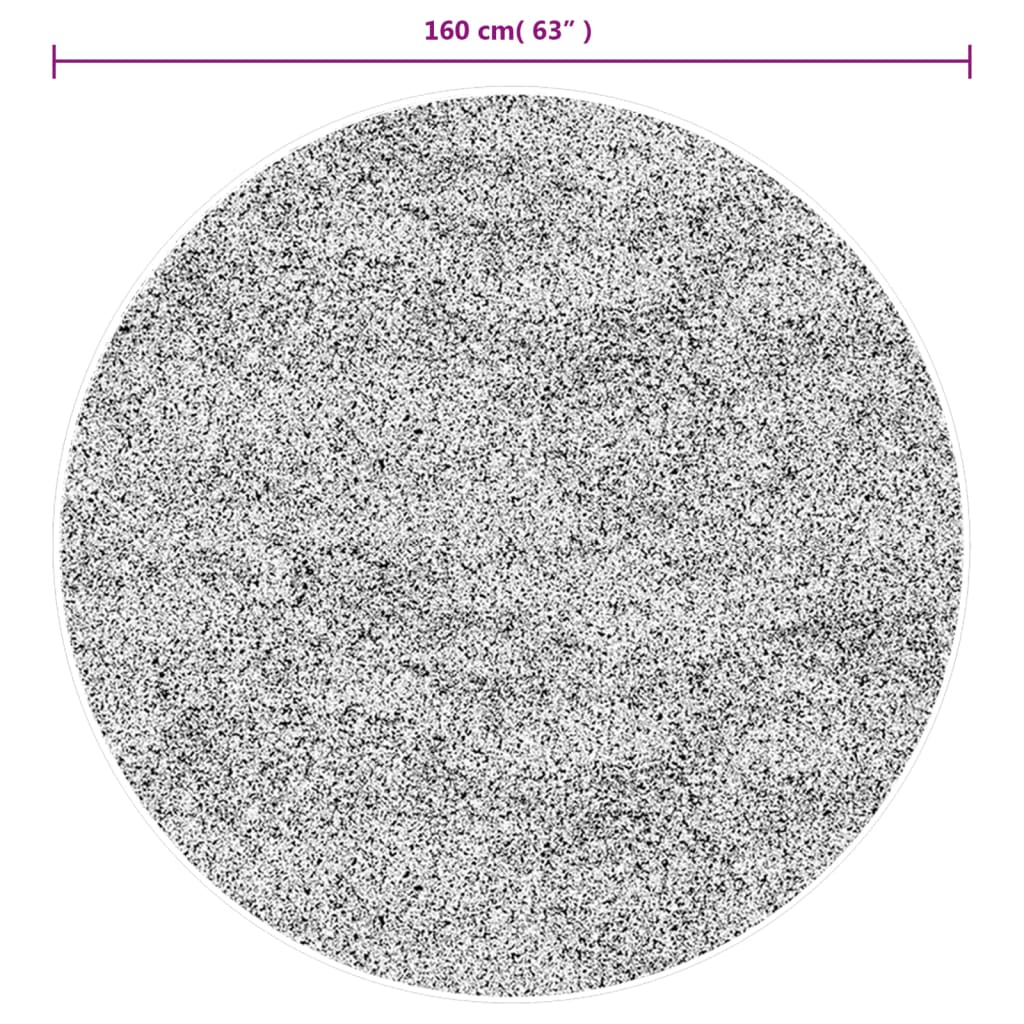 Shaggy carpet PAMPLONA deep pile modern grey Ø 160 cm