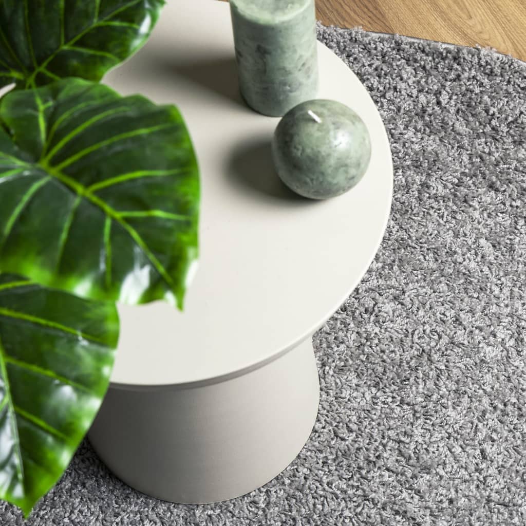 Shaggy-Teppich PAMPLONA Hochflor Modern Grau Ø 200 cm