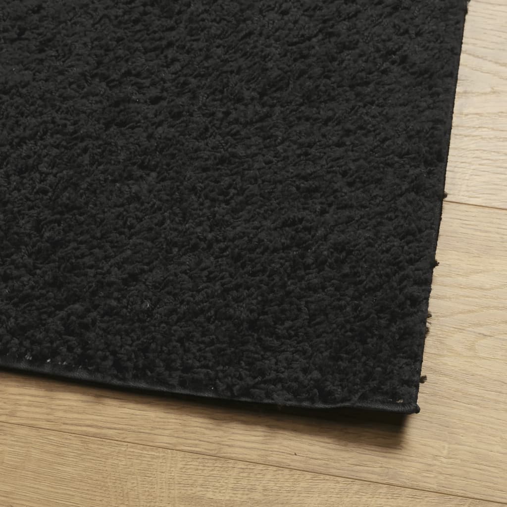 Shaggy-Teppich PAMPLONA Hochflor Modern Schwarz 200x200 cm