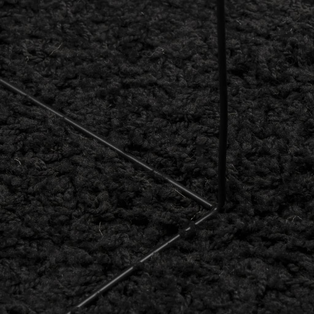 Shaggy-Teppich PAMPLONA Hochflor Modern Schwarz 200x200 cm