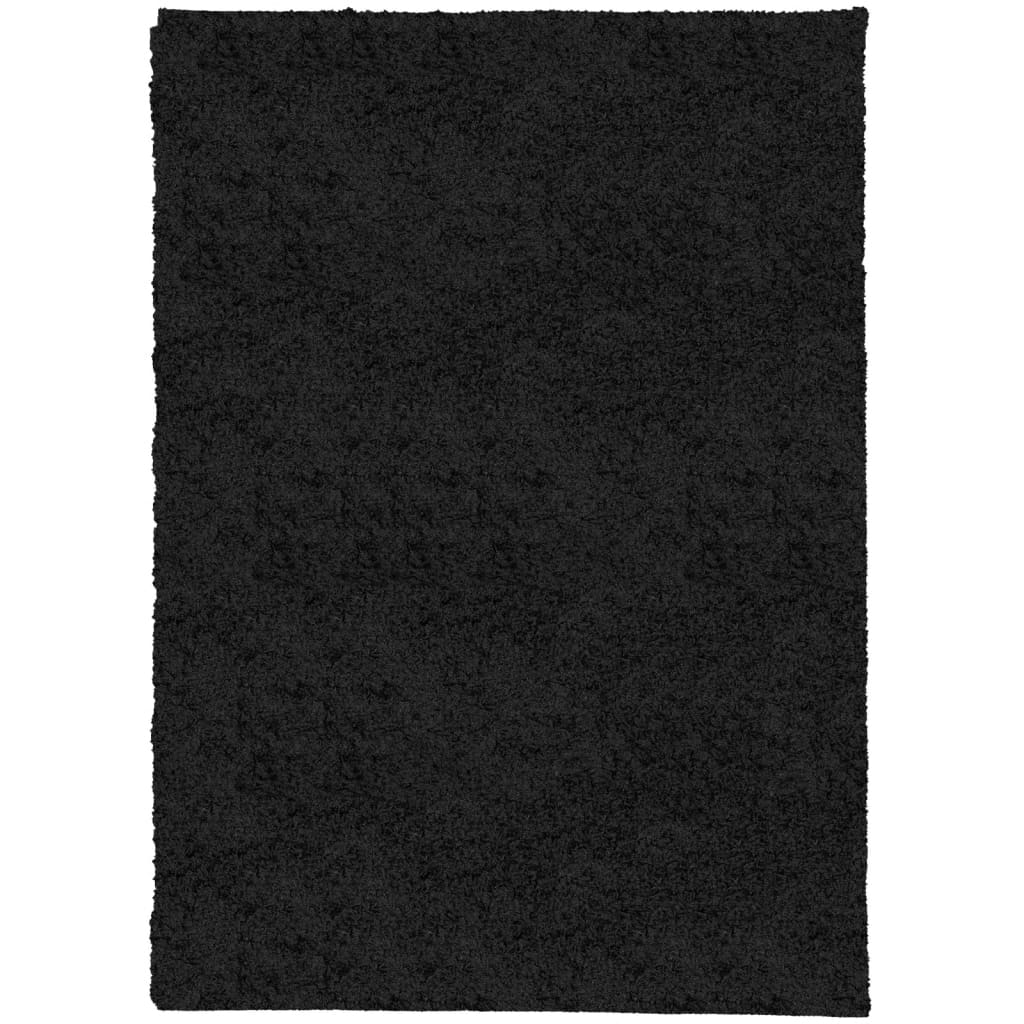 Shaggy Carpet PAMPLONA Deep Pile Modern Black 200x280 cm