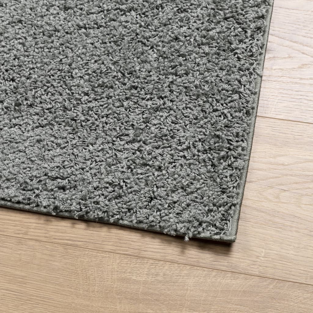 Tapis Shaggy Poils Longs Moderne Vert 80x150 cm