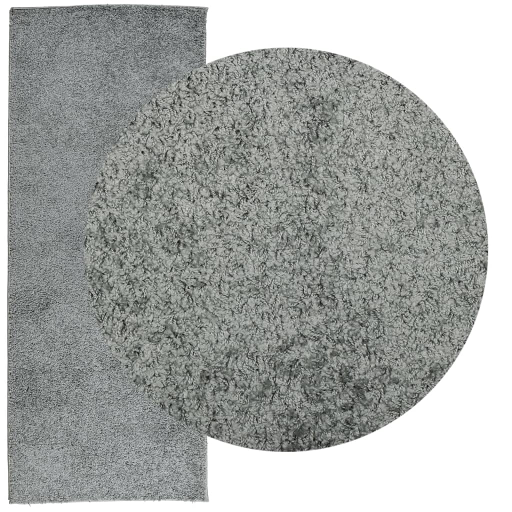 Tapis Shaggy Poils Longs Moderne Vert 80x200 cm