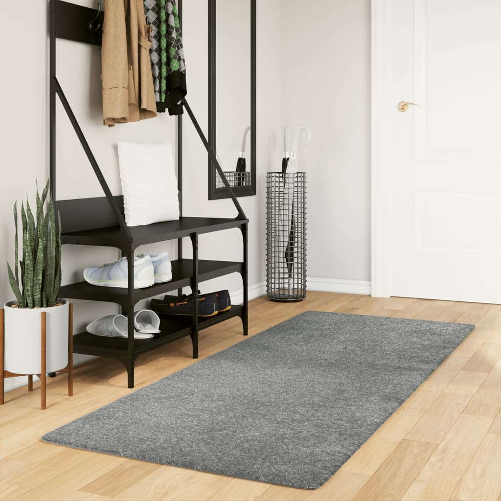 Tapis Shaggy Poils Longs Moderne Vert 80x200 cm