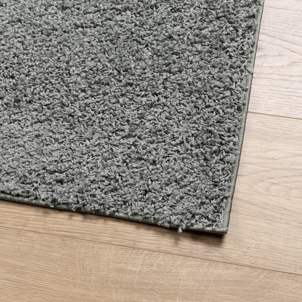 Tapis Shaggy Poils Longs Moderne Vert 160x160 cm