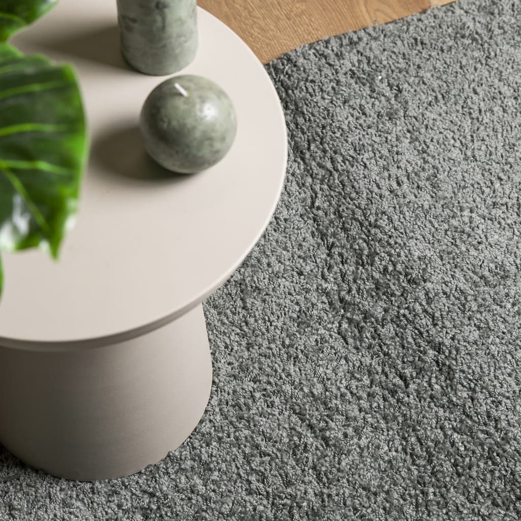 Tapis Shaggy Poils Longs Moderne Vert 160x160 cm