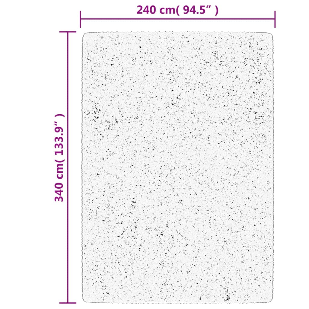Tapis Shaggy Poils Longs Moderne Vert 240x340 cm