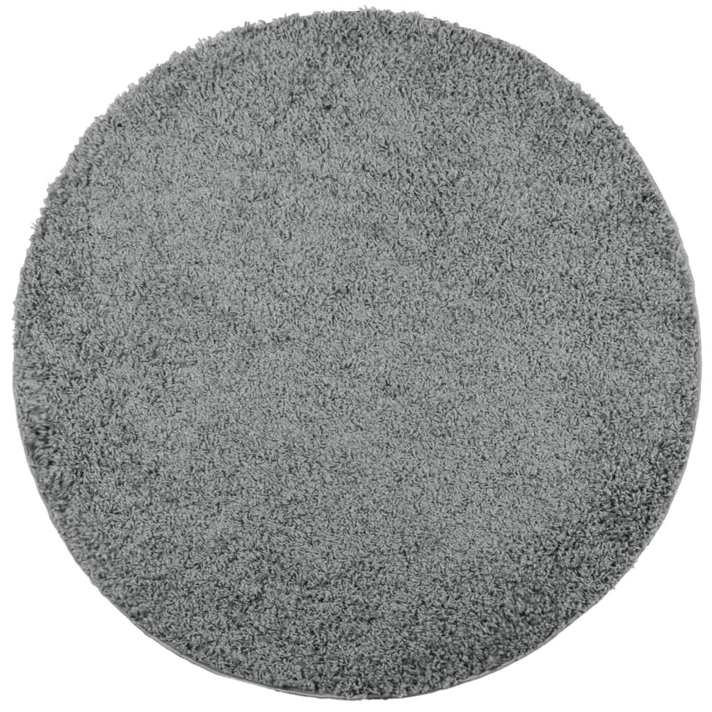 Tapis Shaggy Poils Longs Moderne Vert Ø 100 cm