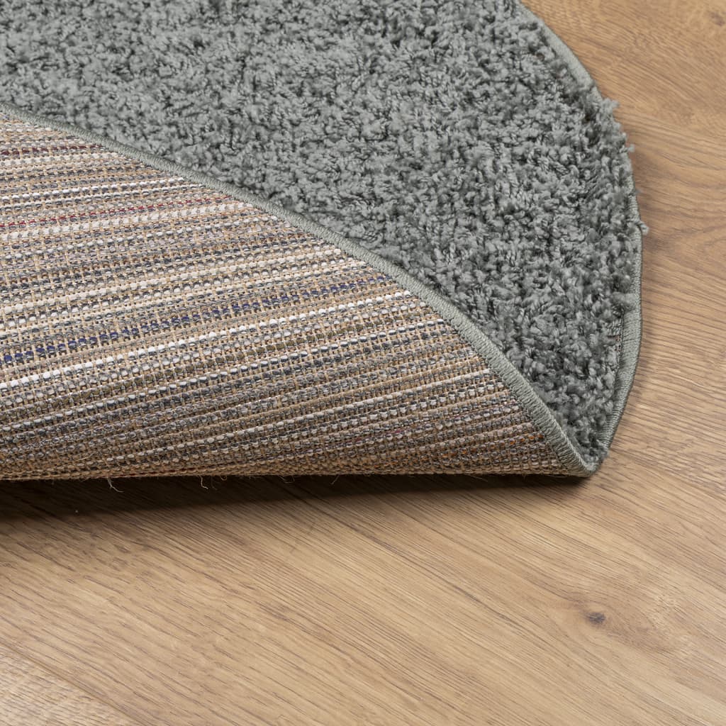 Tapis Shaggy Poils Longs Moderne Vert Ø 160 cm