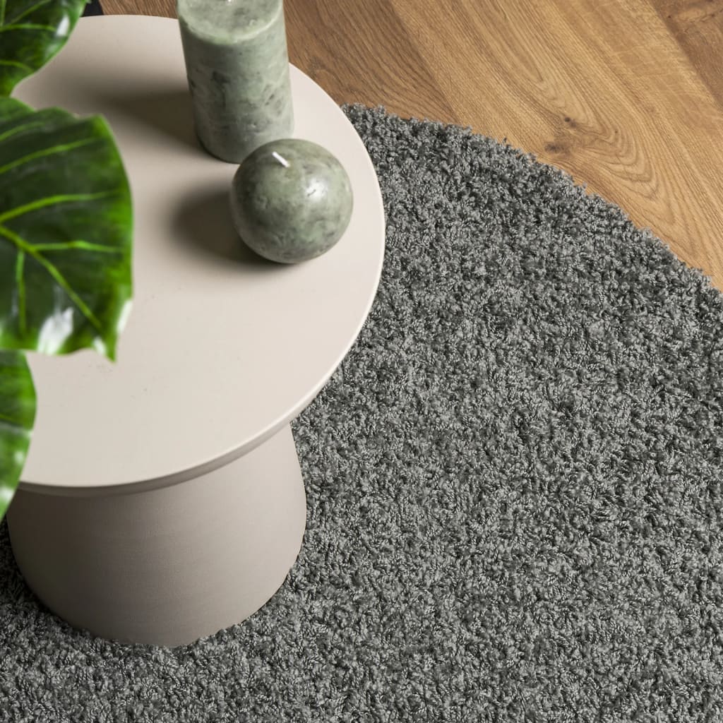 Tapis Shaggy Poils Longs Moderne Vert Ø 280 cm