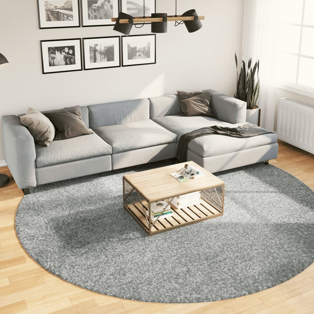 Tapis Shaggy Poils Longs Moderne Vert Ø 280 cm