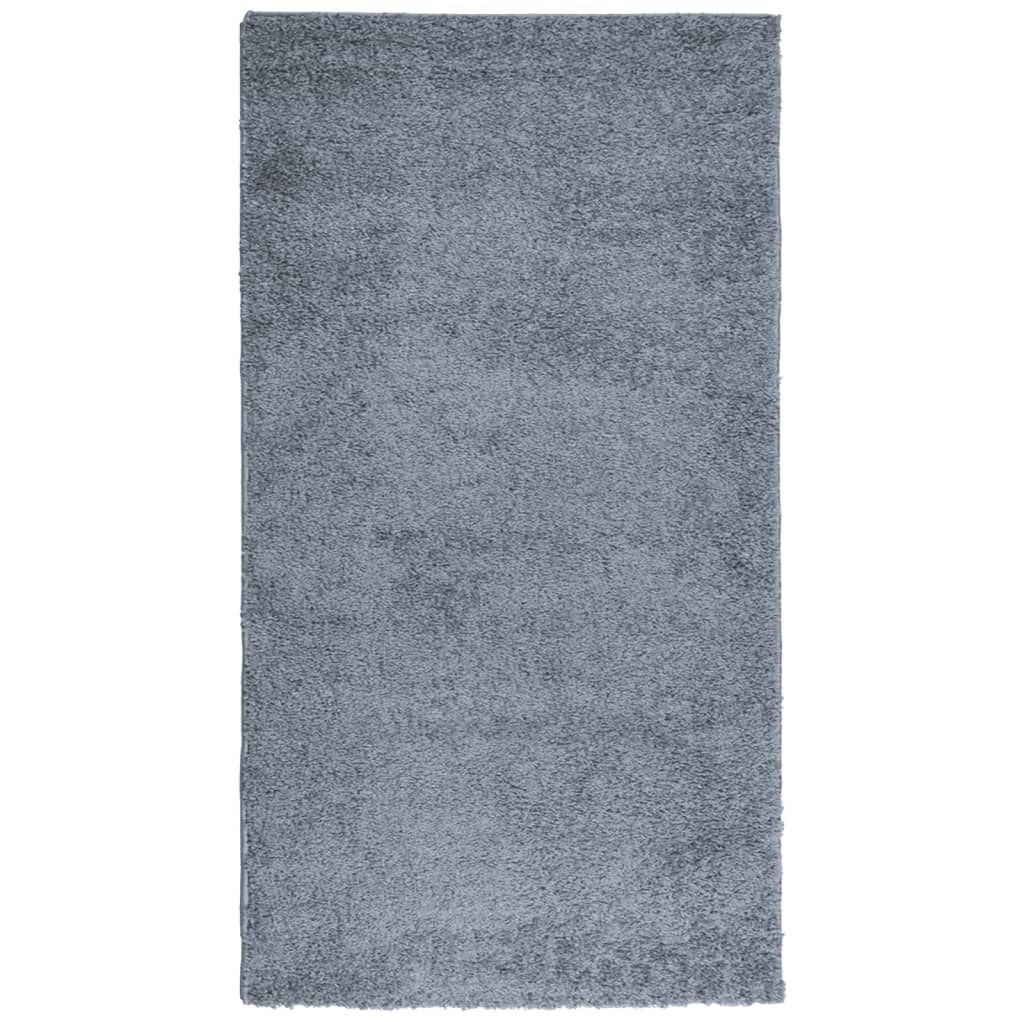 Tapis Shaggy Poils Longs Moderne Bleu 60x110 cm