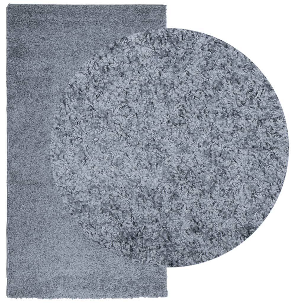 Tapis Shaggy Poils Longs Moderne Bleu 60x110 cm