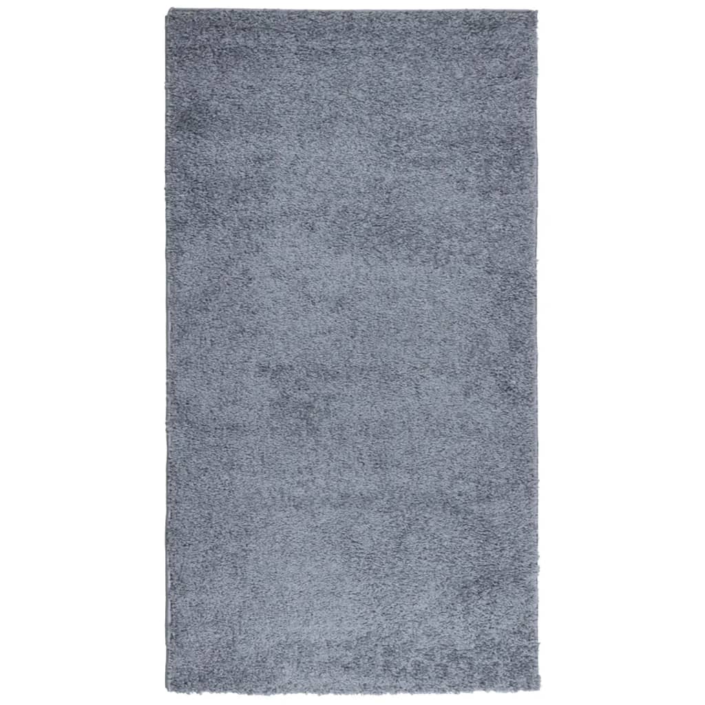 Tapis Shaggy Poils Longs Moderne Bleu 80x150 cm