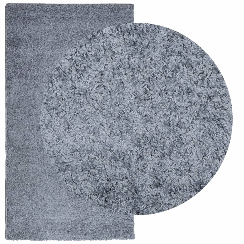 Tapis Shaggy Poils Longs Moderne Bleu 80x150 cm