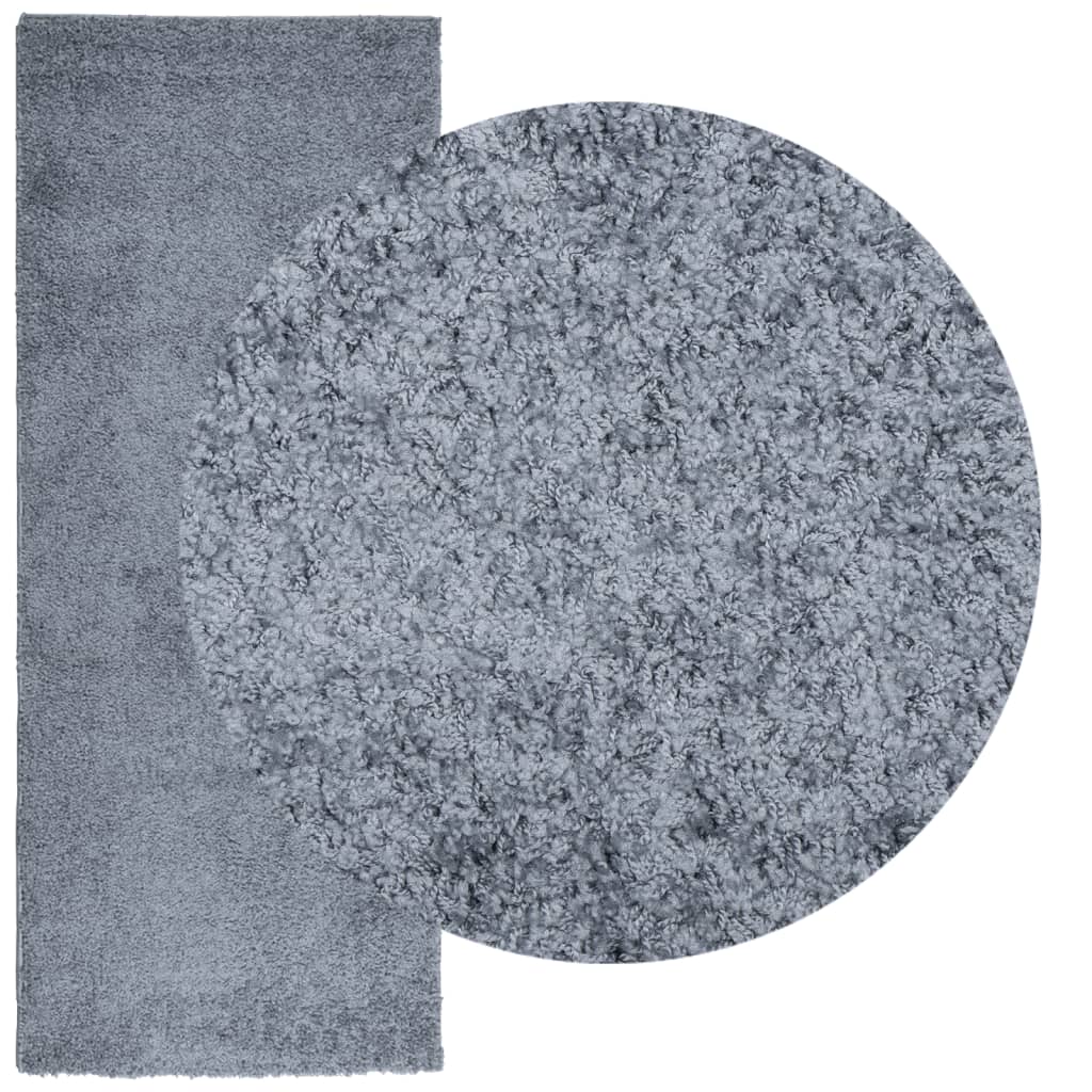 Tapis Shaggy Poils Longs Moderne Bleu 80x200 cm