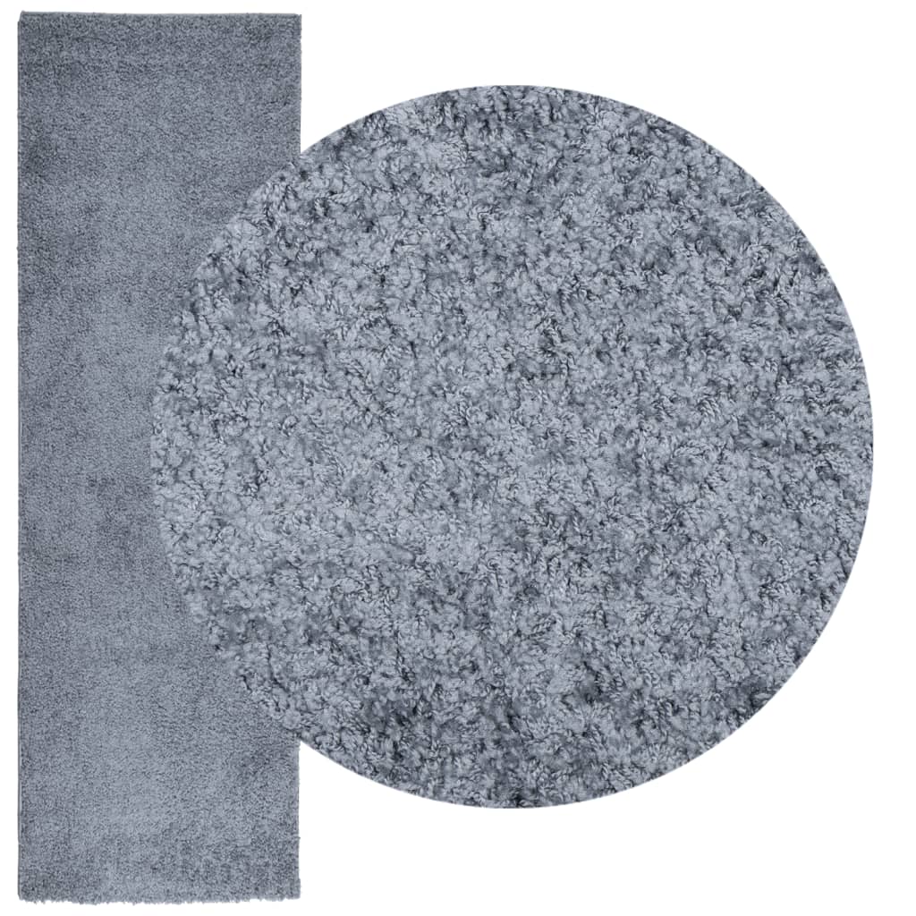 Tapis Shaggy Poils Longs Moderne Bleu 80x250 cm
