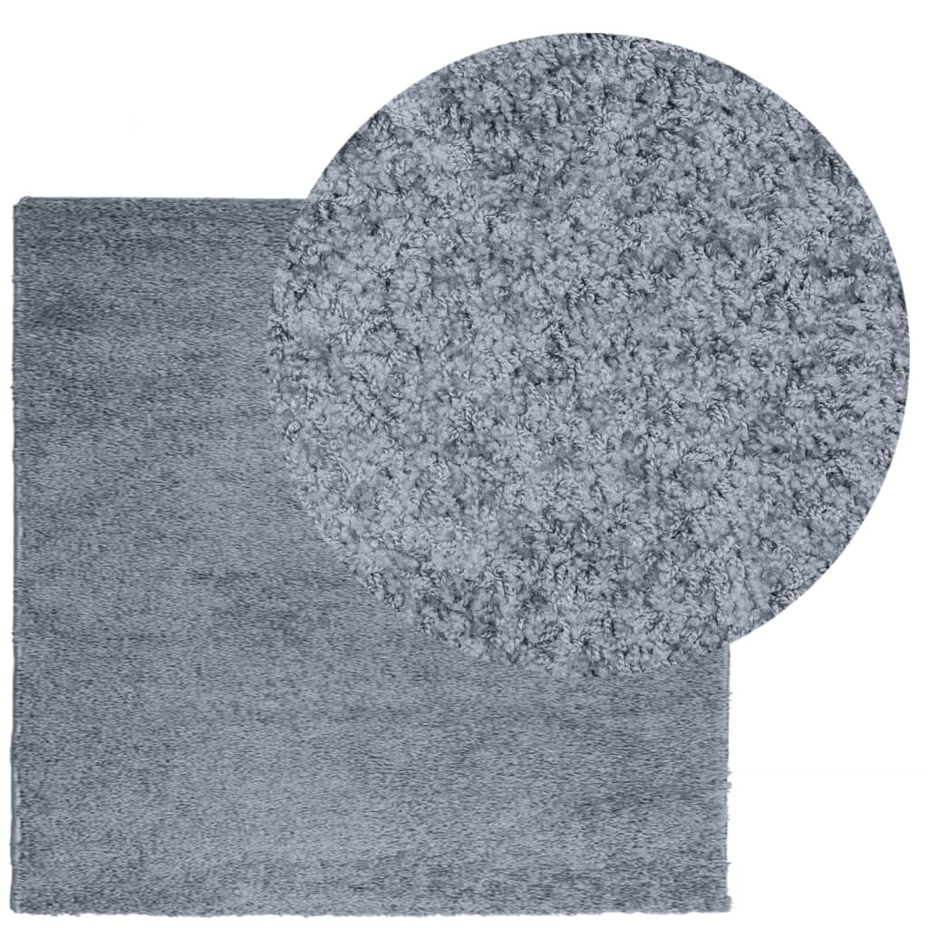 Tapis Shaggy Poils Longs Moderne Bleu 120x120 cm