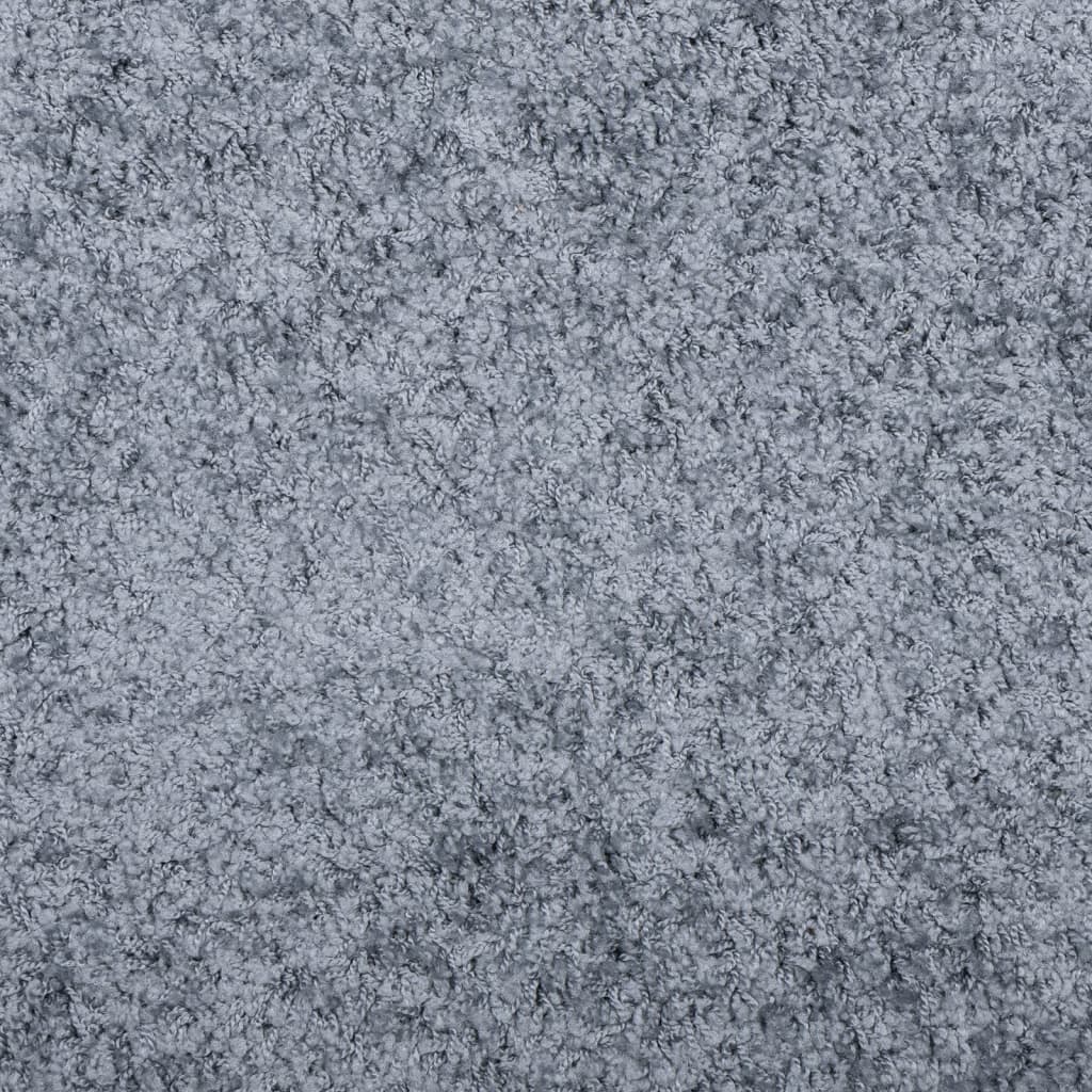 Tapis Shaggy Poils Longs Moderne Bleu 120x120 cm