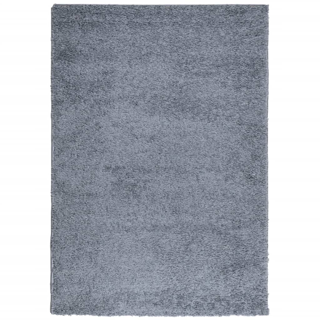 Tapis Shaggy Poils Longs Moderne Bleu 120x170 cm