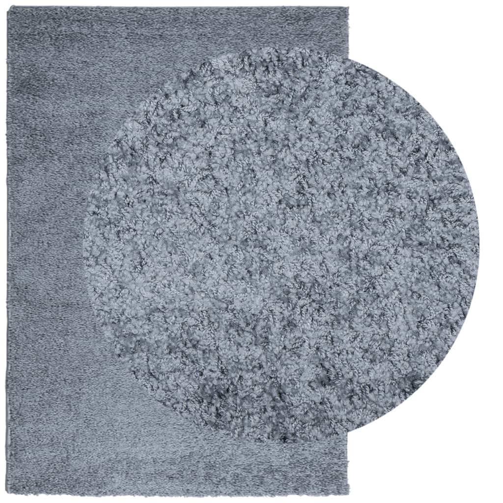 Tapis Shaggy Poils Longs Moderne Bleu 120x170 cm