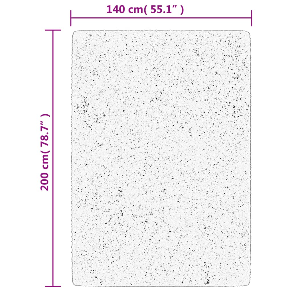 Tapis Shaggy Poils Longs Moderne Bleu 140x200 cm
