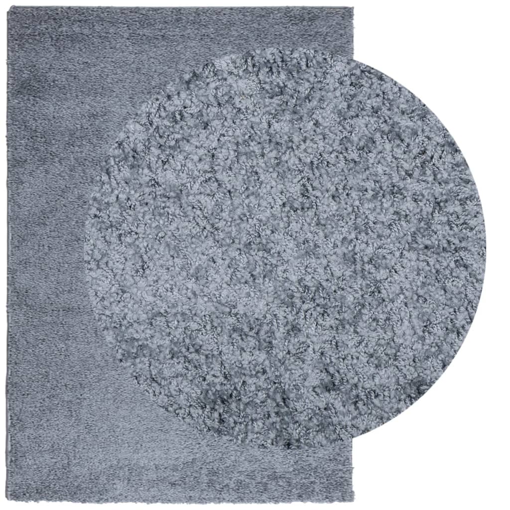 Tapis Shaggy Poils Longs Moderne Bleu 160x230 cm