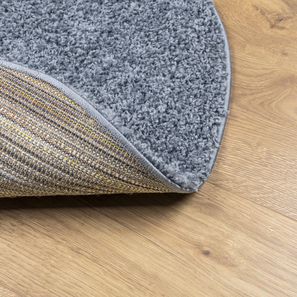 Shaggy carpet PAMPLONA deep pile modern blue Ø 80 cm