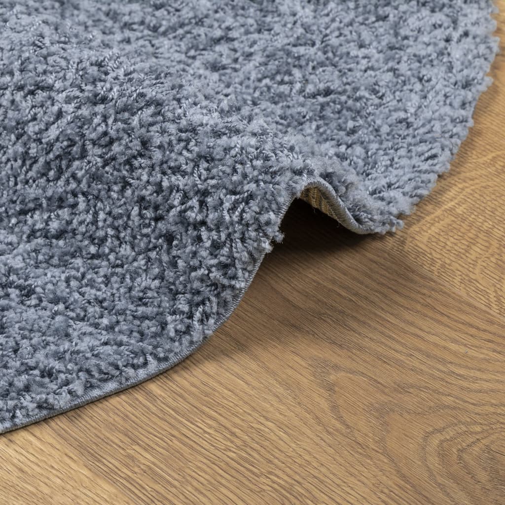 Shaggy carpet PAMPLONA deep pile modern blue Ø 80 cm