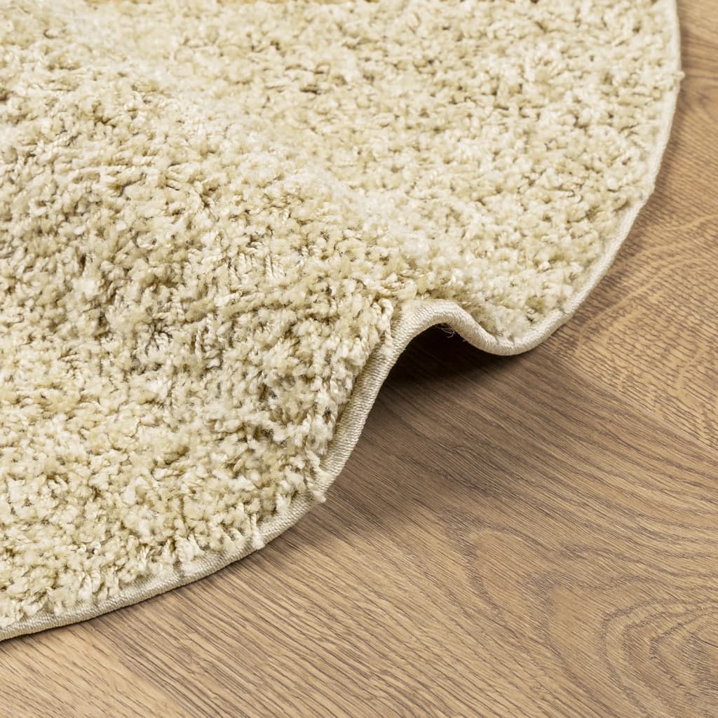 Tapis shaggy, poils longs, moderne, doré, Ø 160 cm