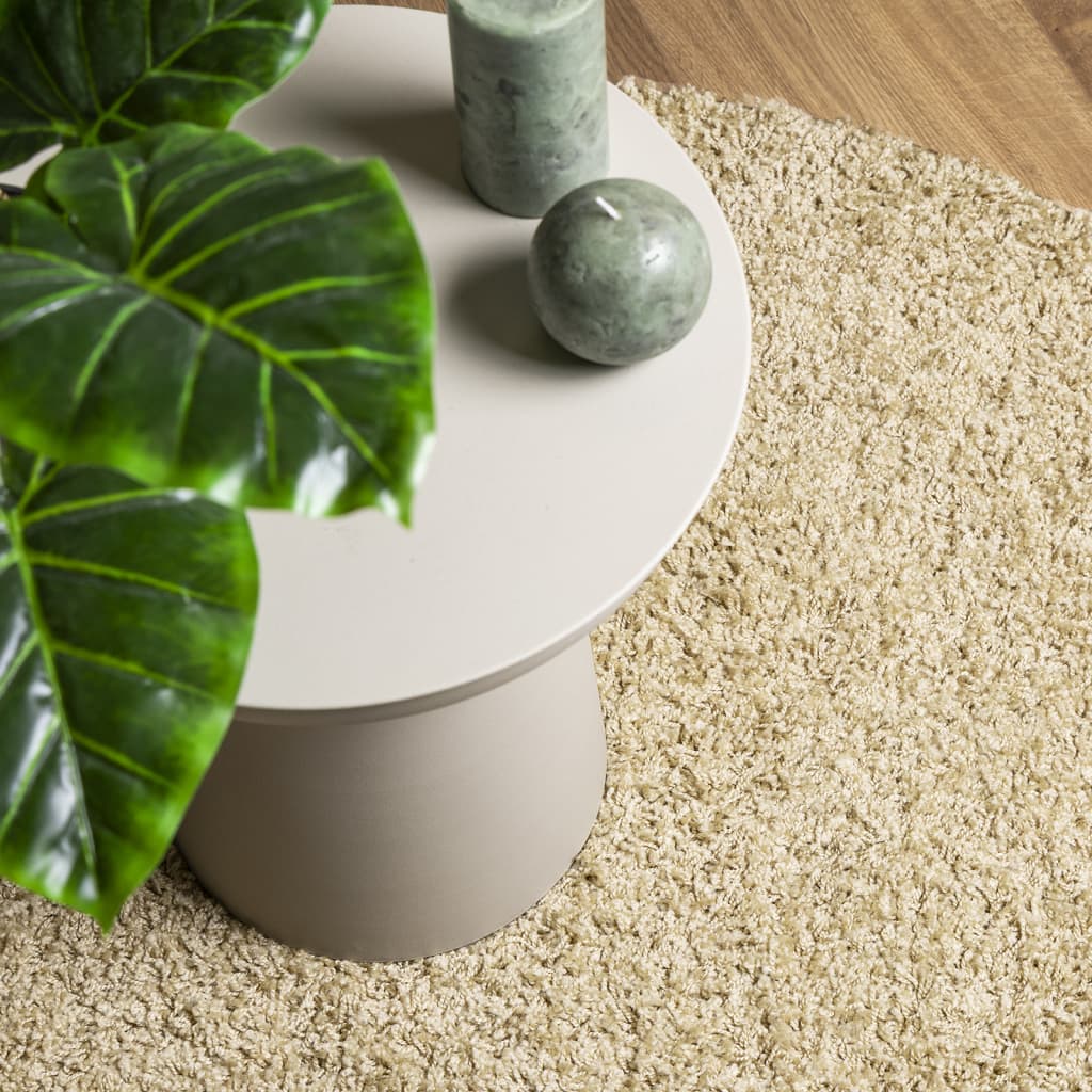 Tapis shaggy, poils longs, moderne, doré, Ø 160 cm