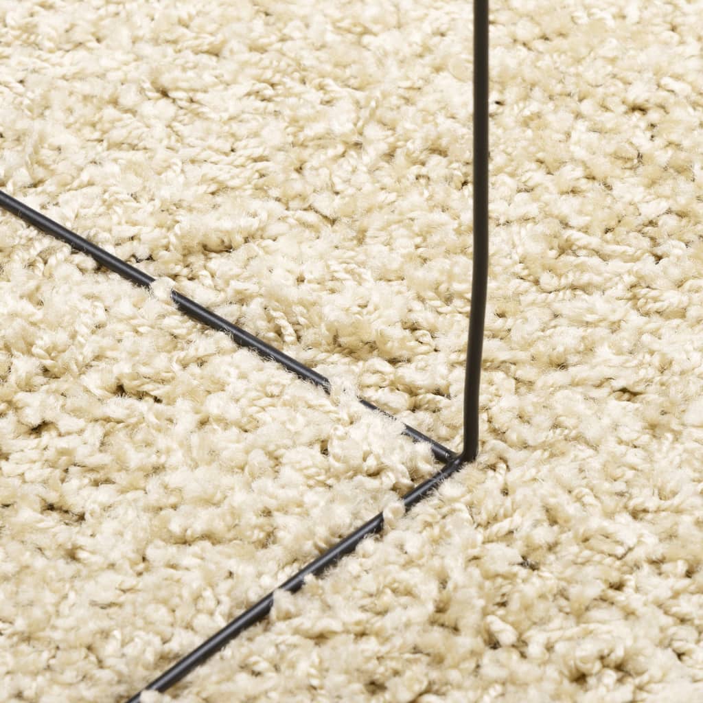 Tapis shaggy, poils longs, moderne, doré, Ø 160 cm