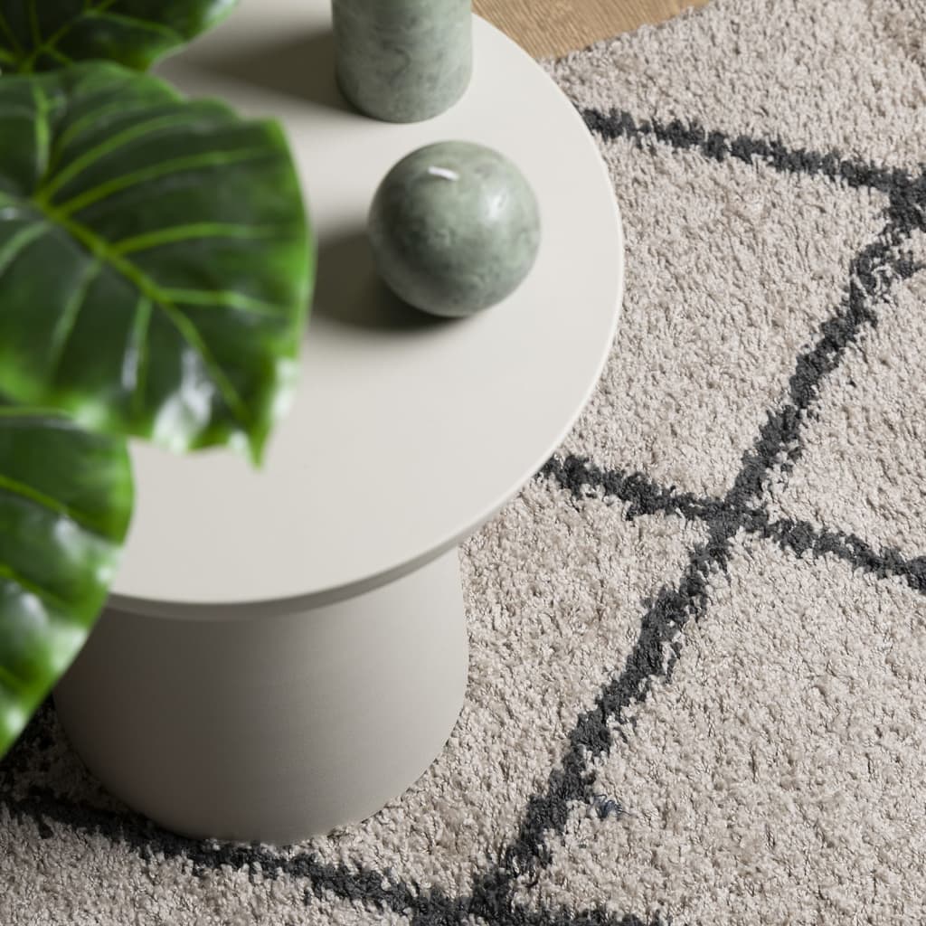 Shaggy Carpet Deep Pile Modern Beige Anthracite 200x280 cm