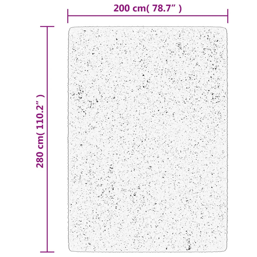 Shaggy Carpet Deep Pile Modern Beige Anthracite 200x280 cm