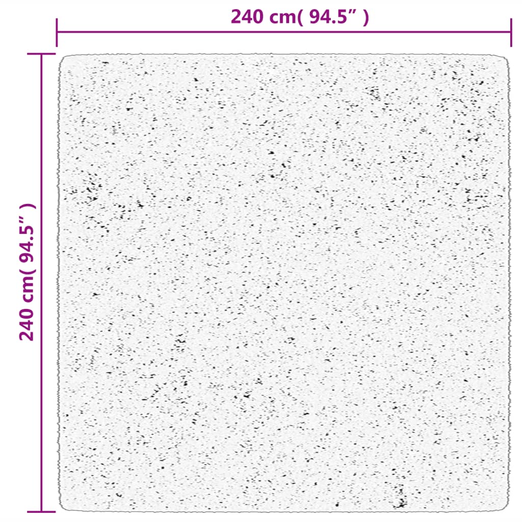 Shaggy Carpet Deep Pile Modern Beige Anthracite 240x240 cm