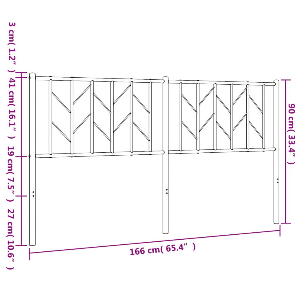 Ersatz-Kopfteil Metall Schwarz 160 cm