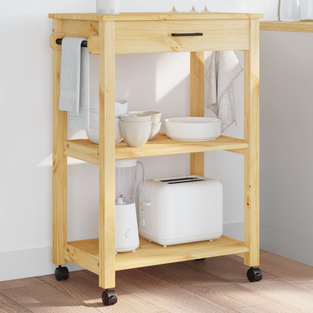 Kitchen trolley MONZA 60x40x90 cm solid pine wood