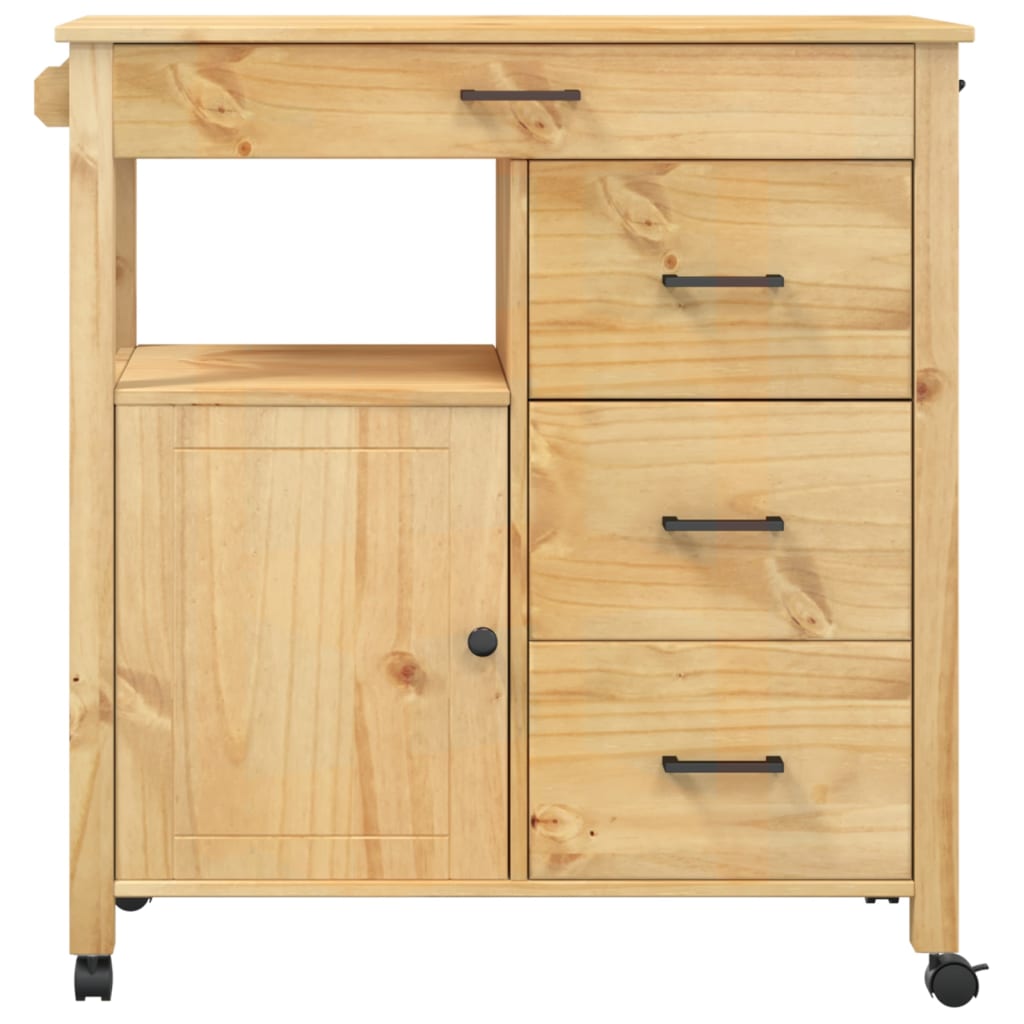 Kitchen trolley MONZA 84x40x90 cm solid pine wood