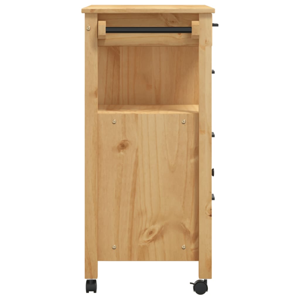 Kitchen trolley MONZA 84x40x90 cm solid pine wood