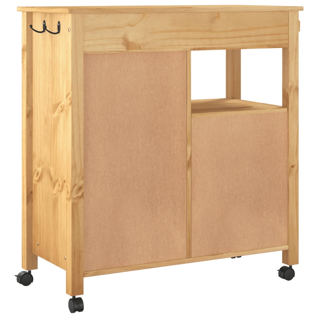 Kitchen trolley MONZA 84x40x90 cm solid pine wood