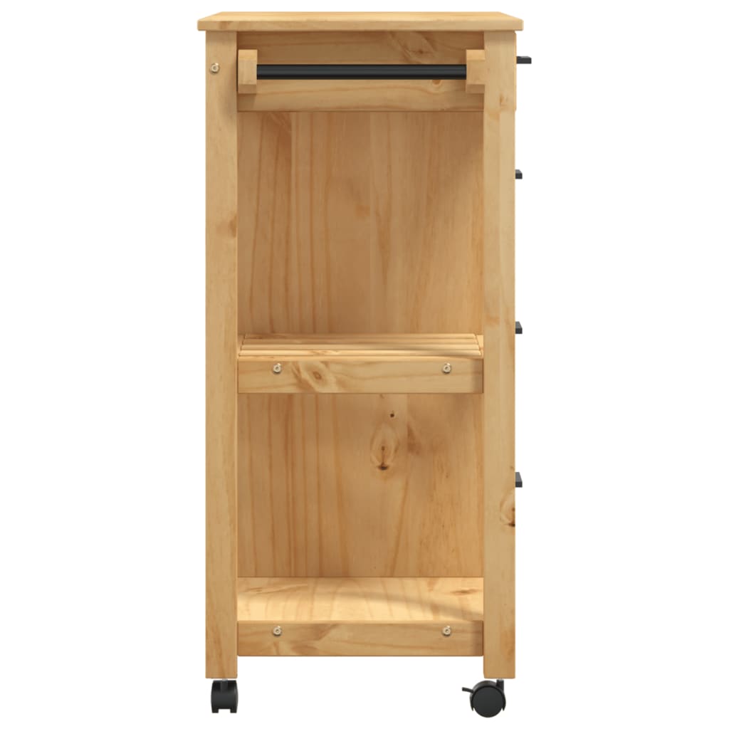 Kitchen trolley MONZA 84x40x90 cm solid pine wood