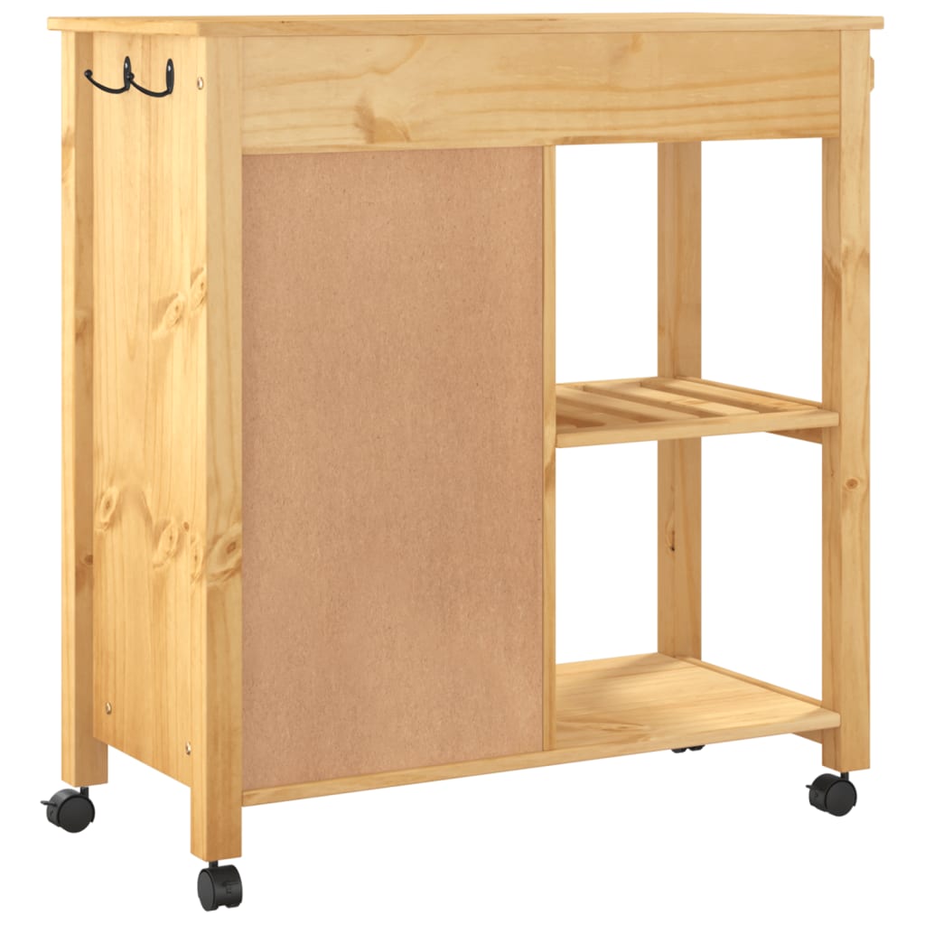Kitchen trolley MONZA 84x40x90 cm solid pine wood